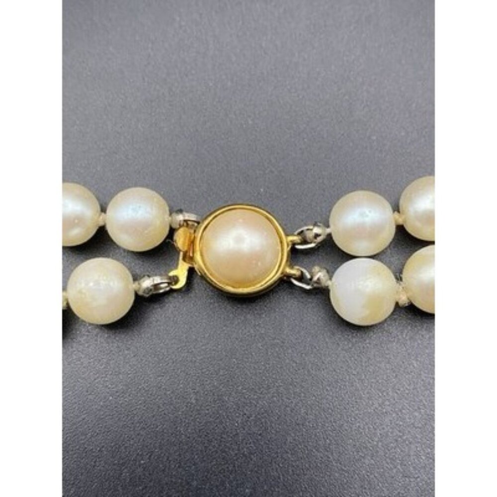 VTG Carolee Double Strand Faux Pearl Necklace 16" Knotted Glass 8mm Beads LOOK - Picture 5 of 16